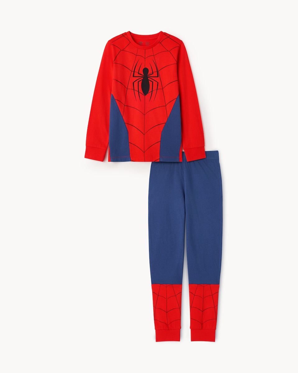 image 1 of Spider-Man Pure Cotton Pyjama Set in Red