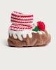 image 1 of F&F Baby Fleece Christmas Pudding Booties in Multi