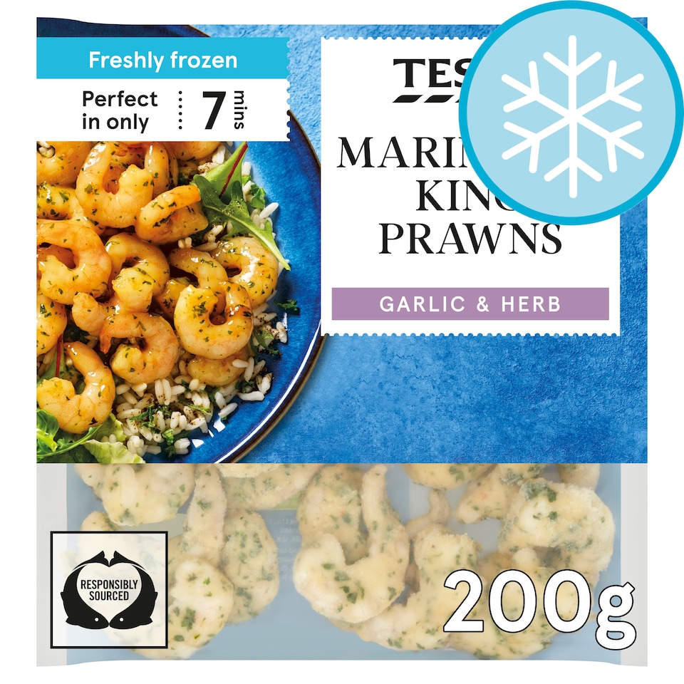 Tesco Garlic & Herb Marinated King Prawns 200g