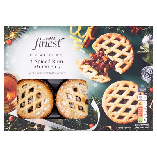 Tesco Finest Spiced Rum Mince Pies 6 Pack Tesco Groceries