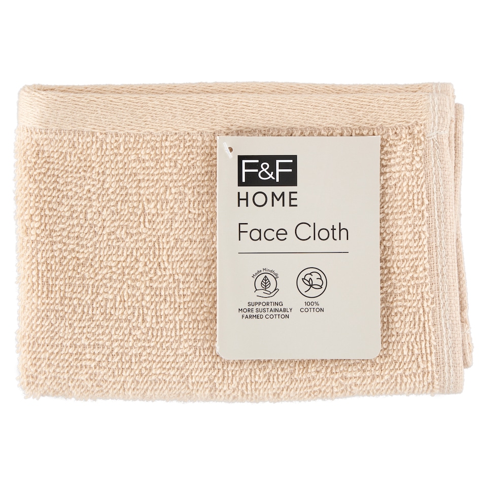 F&F Home Taupe Face Cloth 30 cm x 30 cm