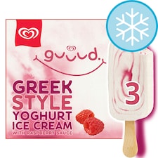 Guuud Raspberry Greek Style Yoghurt Ice Cream Sticks 3x70ml
