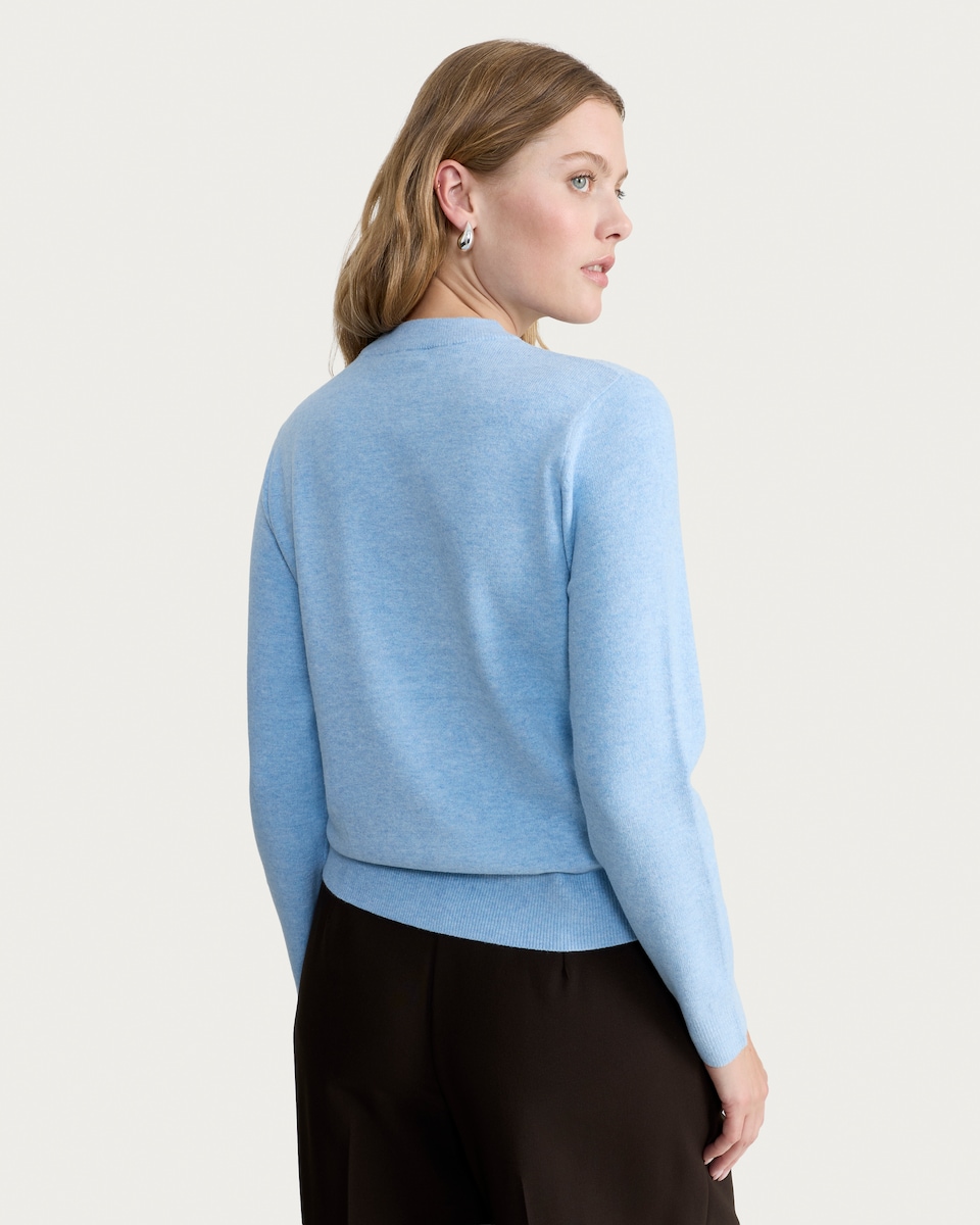 image 1 of F&F Knitted Crew Neck Jumper in Blue