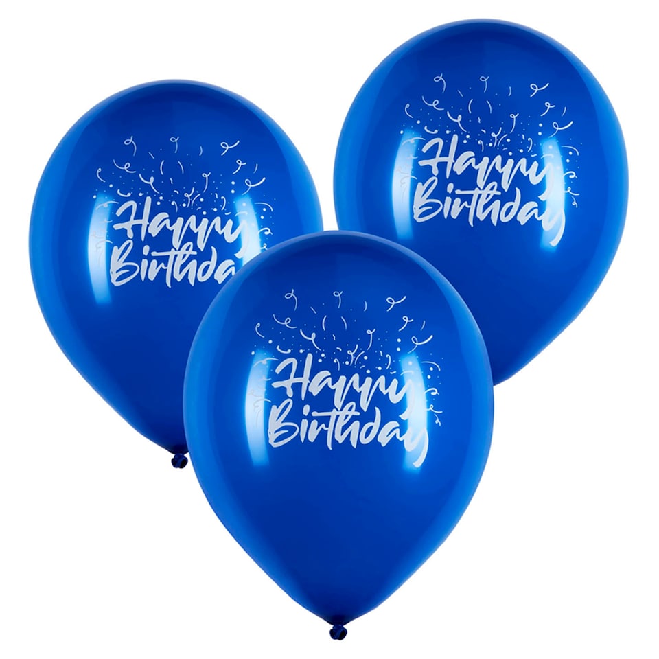 Tesco Happy B Day Balloons Blue 10 Pack