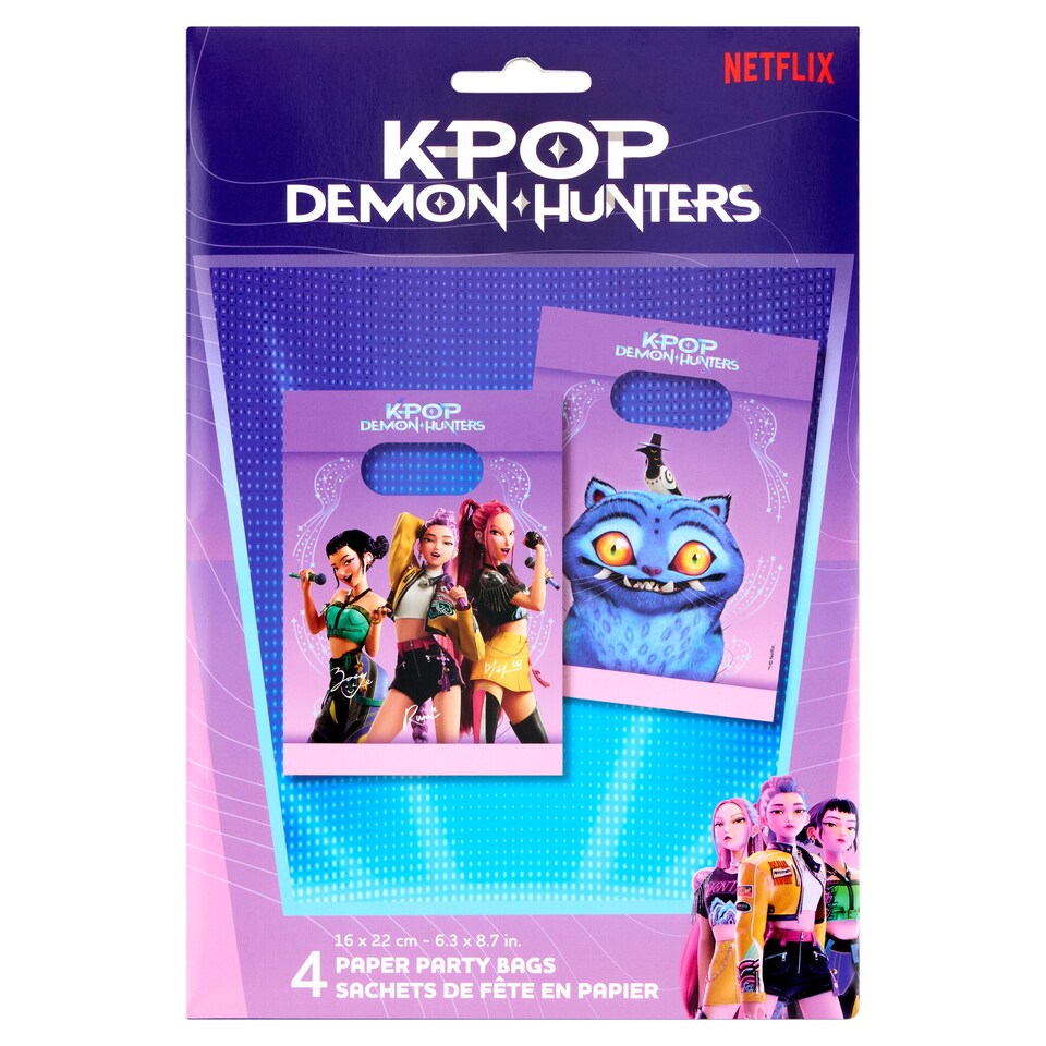 Decorata Party K-Pop Demon Hunters Paper Party Bags 16 cm x 22 cm 4 pcs