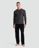image 1 of F&F Cotton Rich Long Sleeved Top and Trousers Pyjama Set in Grey