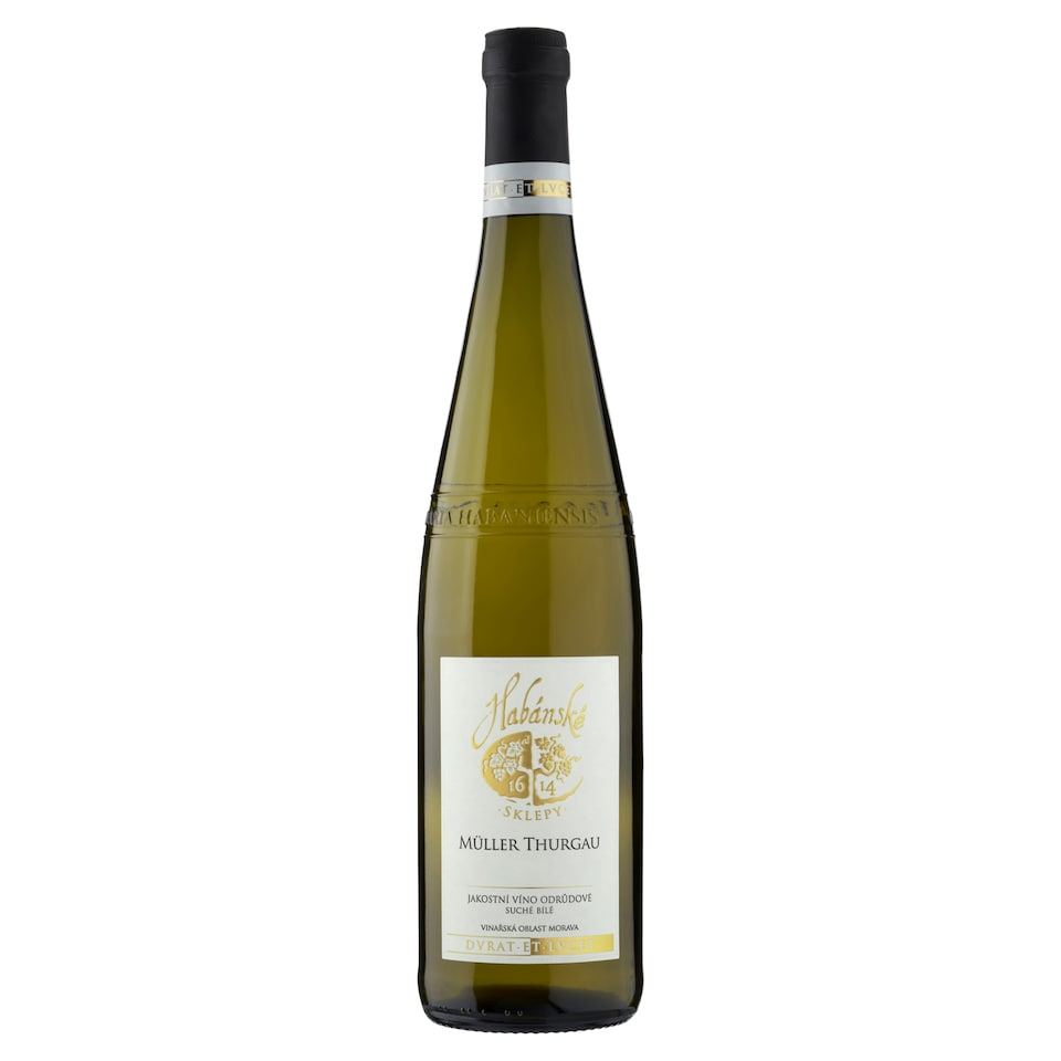 Habánské Sklepy Müller Thurgau jakostní víno odrůdové suché bílé 0,75l