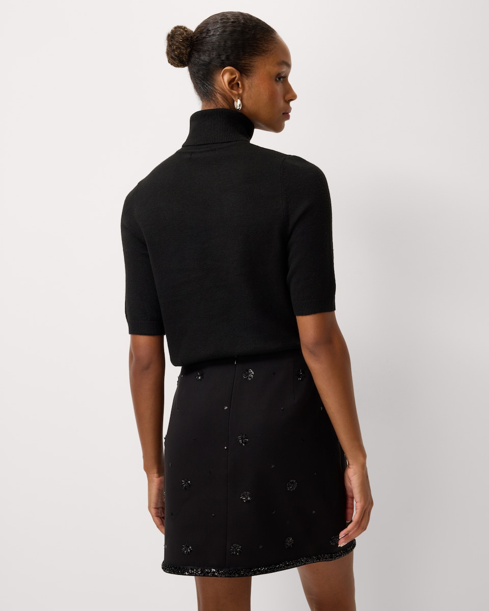 image 1 of F&F Sequin Beaded Mini Skirt in Black
