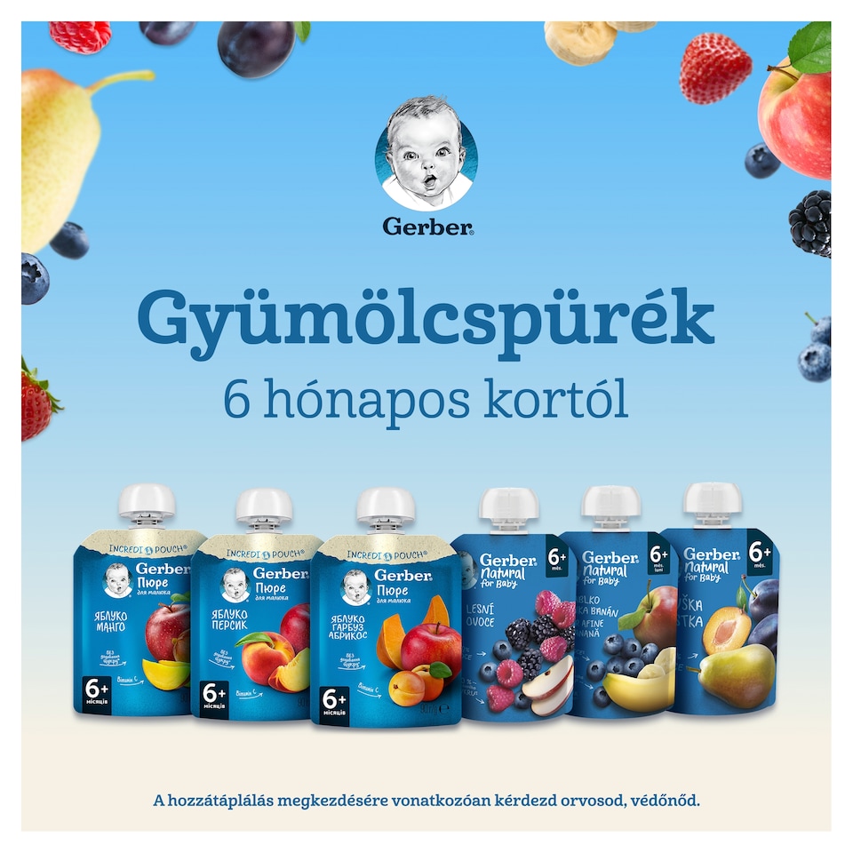image 1 of Gerber Pear-Plum Fruit Puree for 6 Months+ 90 g