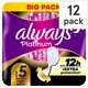image 1 of Always Platinum Sanitary Towels Secure Night Extra (size 5) With Wings 12 Pads
