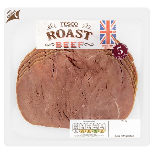 Tesco British Rst Beef Slices 125 g Tesco Groceries