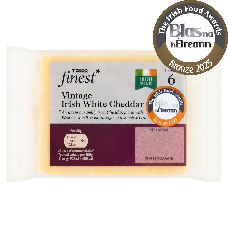 Tesco Finest Vintage Irish White Cheddar 250G