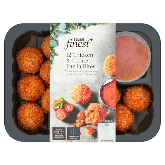 Tesco Finest 12 Chicken & Chorizo Paella Bites 280G Tesco Groceries