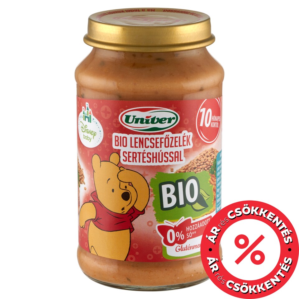 Univer bio lencsefőzelék sertéshússal bébiétel, 10 hónapos kortól 220 g