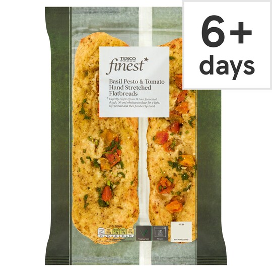 Tesco Finest Basil Pesto & Tomato Flatbread 245G Tesco Groceries
