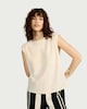 image 2 of F&F Sleeveless Shoulder Pad Top in Cream