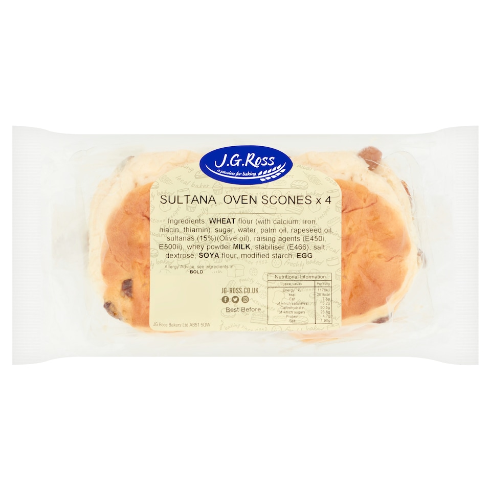 J.G. Ross Sultana Oven Scones 4 Pack