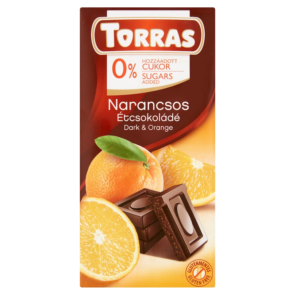 Torras narancsos étcsokoládé édesítőszerrel 75 g 1. kép