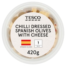 Tesco Chilli Dressed Spanish Olives with Cheese 420g