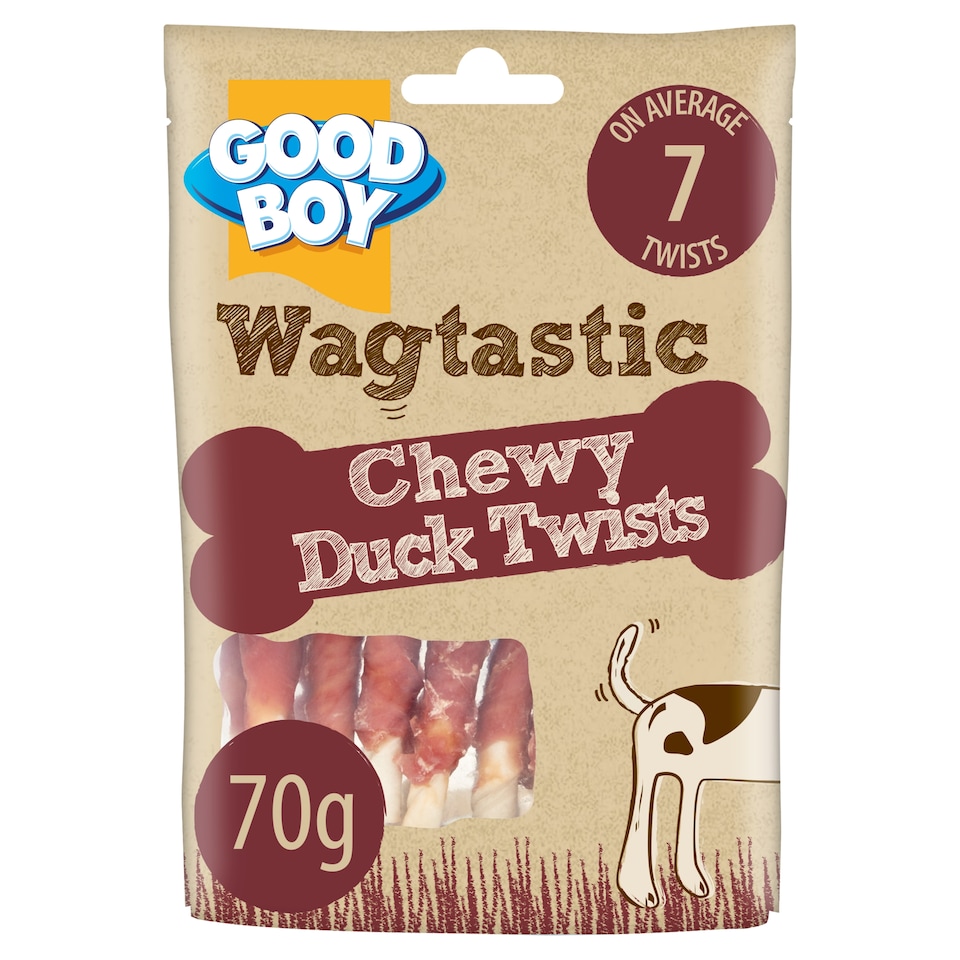 image 1 of Good Boy Wagtastic Chewy Duck Twists 70g
