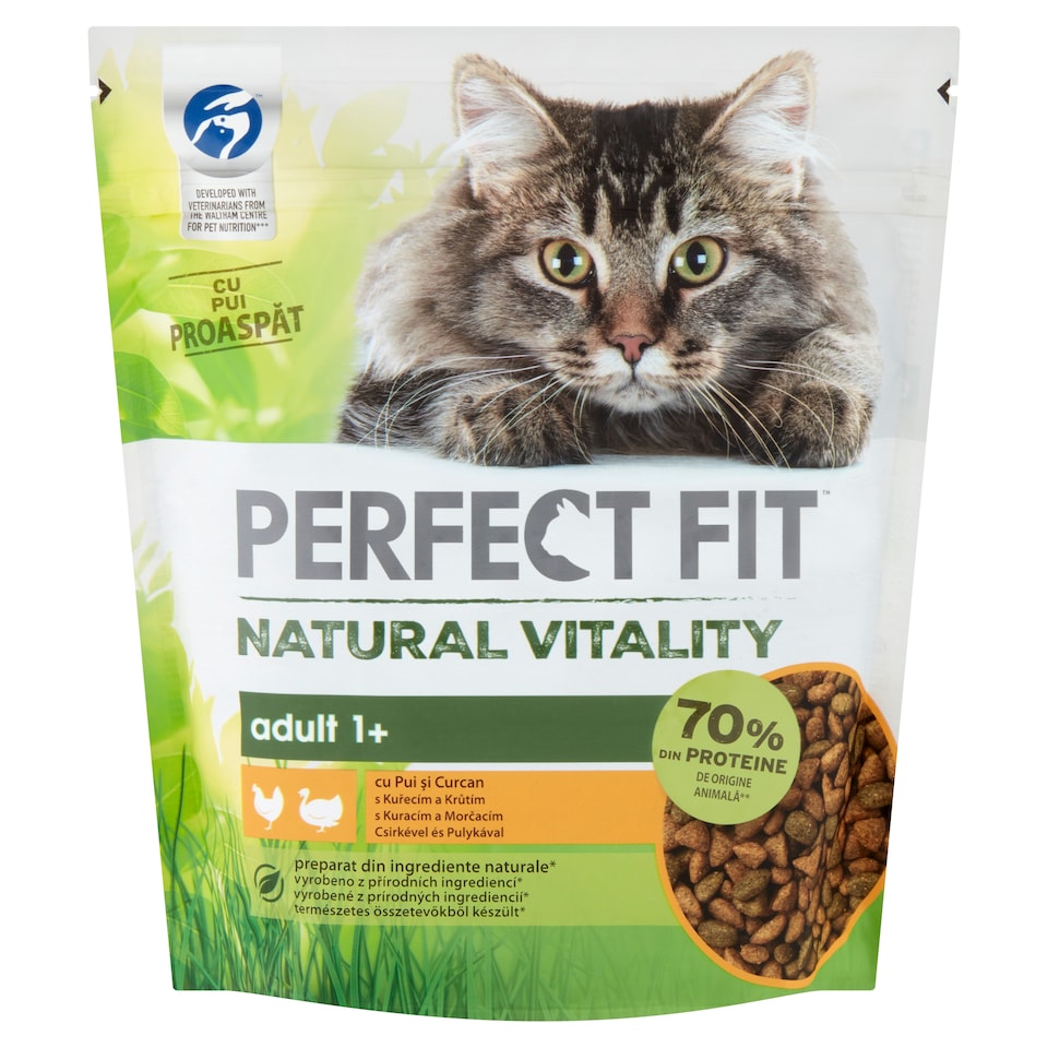 Perfect Fit Natural Vitality teljes értékű száraz eledel felnőtt macskák részére 650 g 1. kép