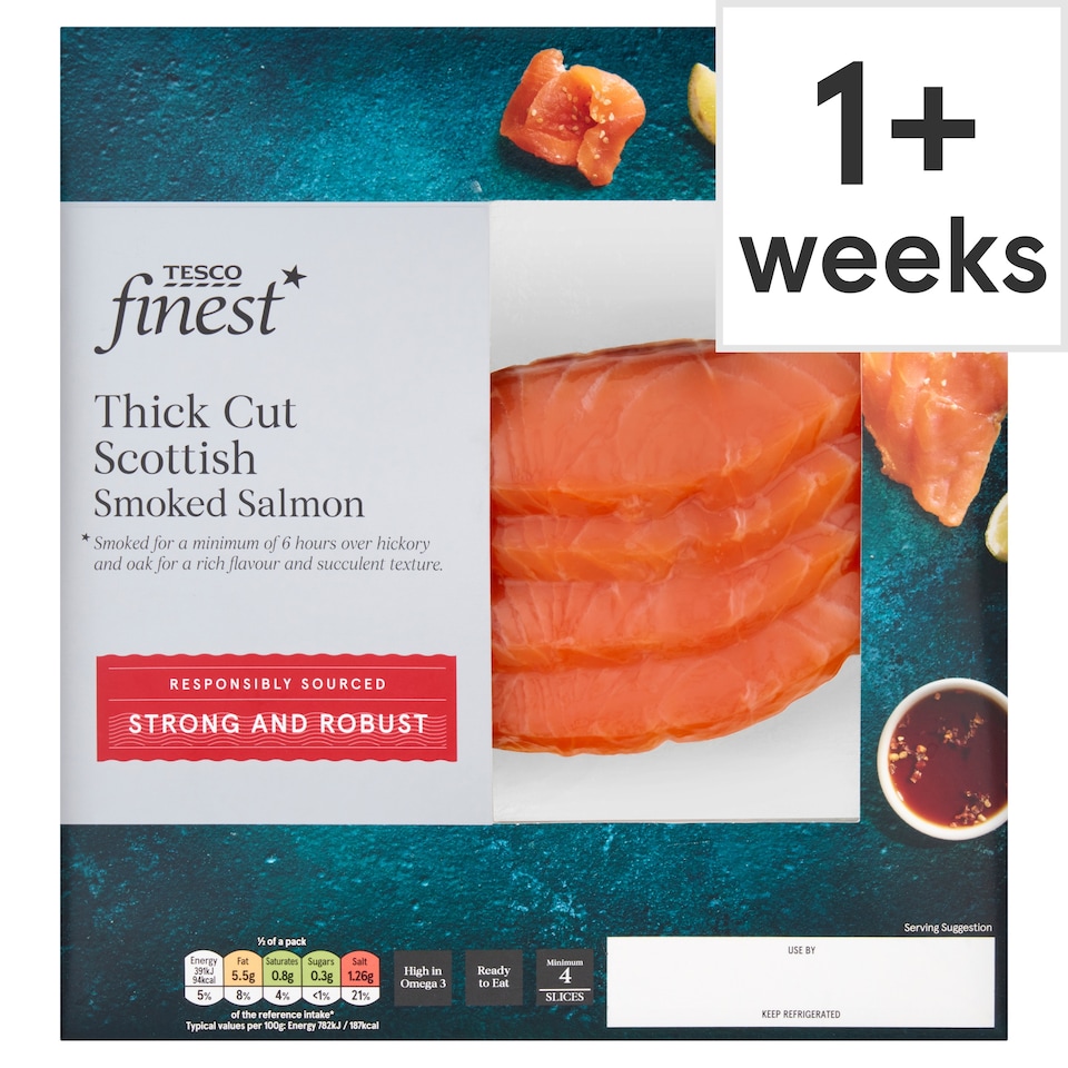 Tesco Finest Thick Cut Scottish Smoked Salmon 100g