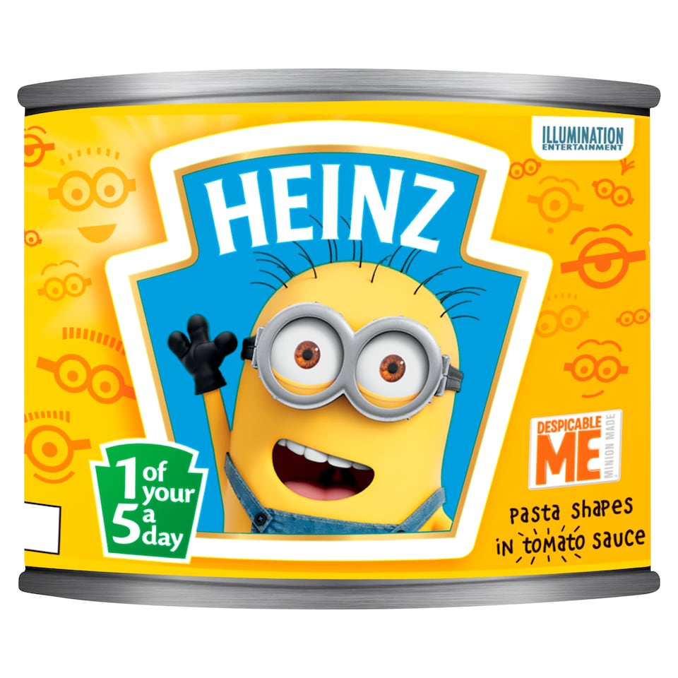 image 1 of Heinz Minions Pasta Shapes In Tomato Sauce 205G