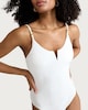 image 2 of F&F Textured Shell Beaded Swimsuit in Cream