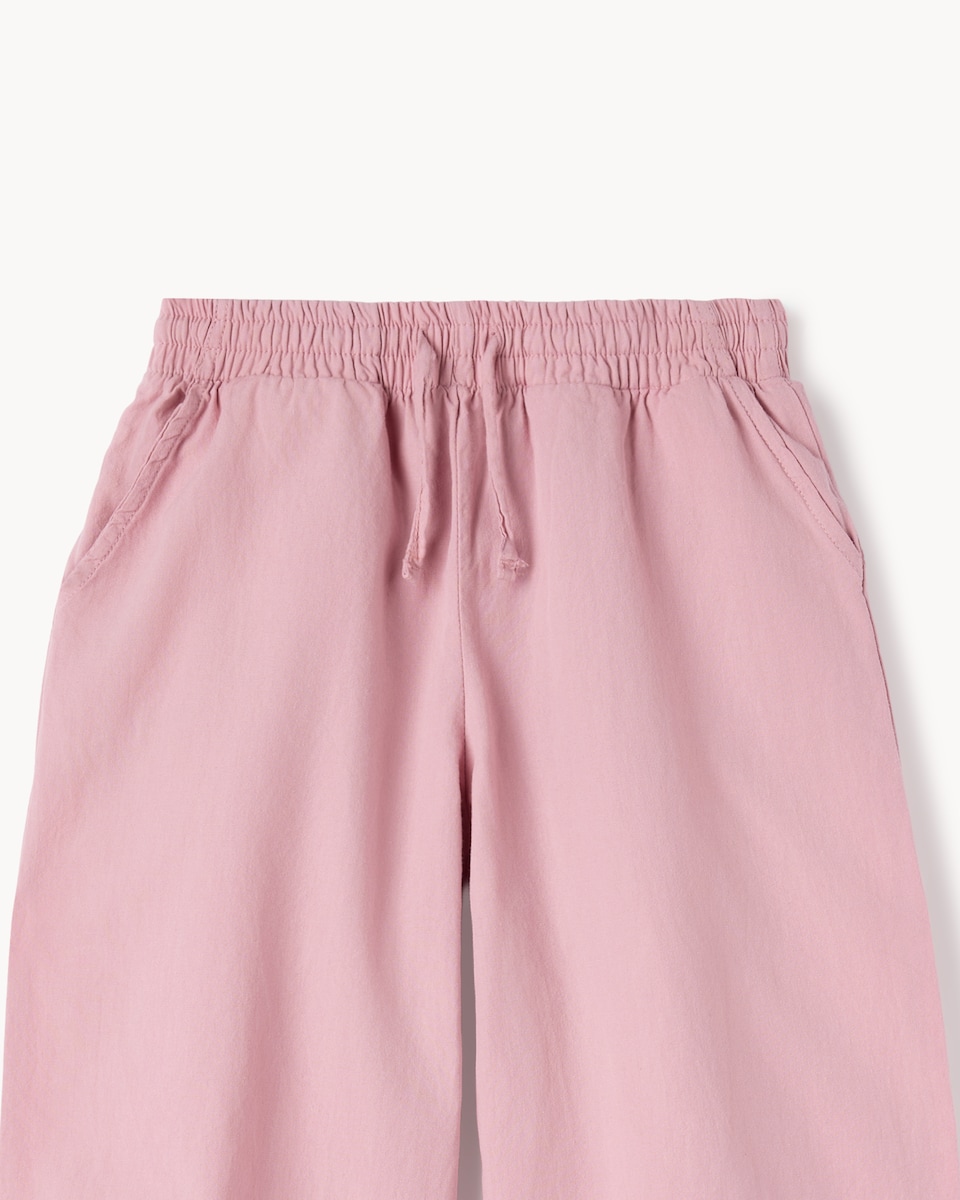 image 1 of F&F Girls Pure Cotton Balloon Leg Trousers in Pink