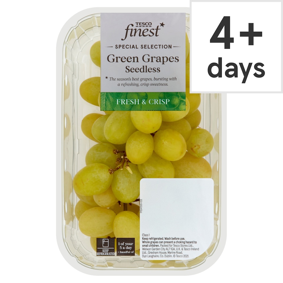Tesco Finest Green Grapes Seedless 400G