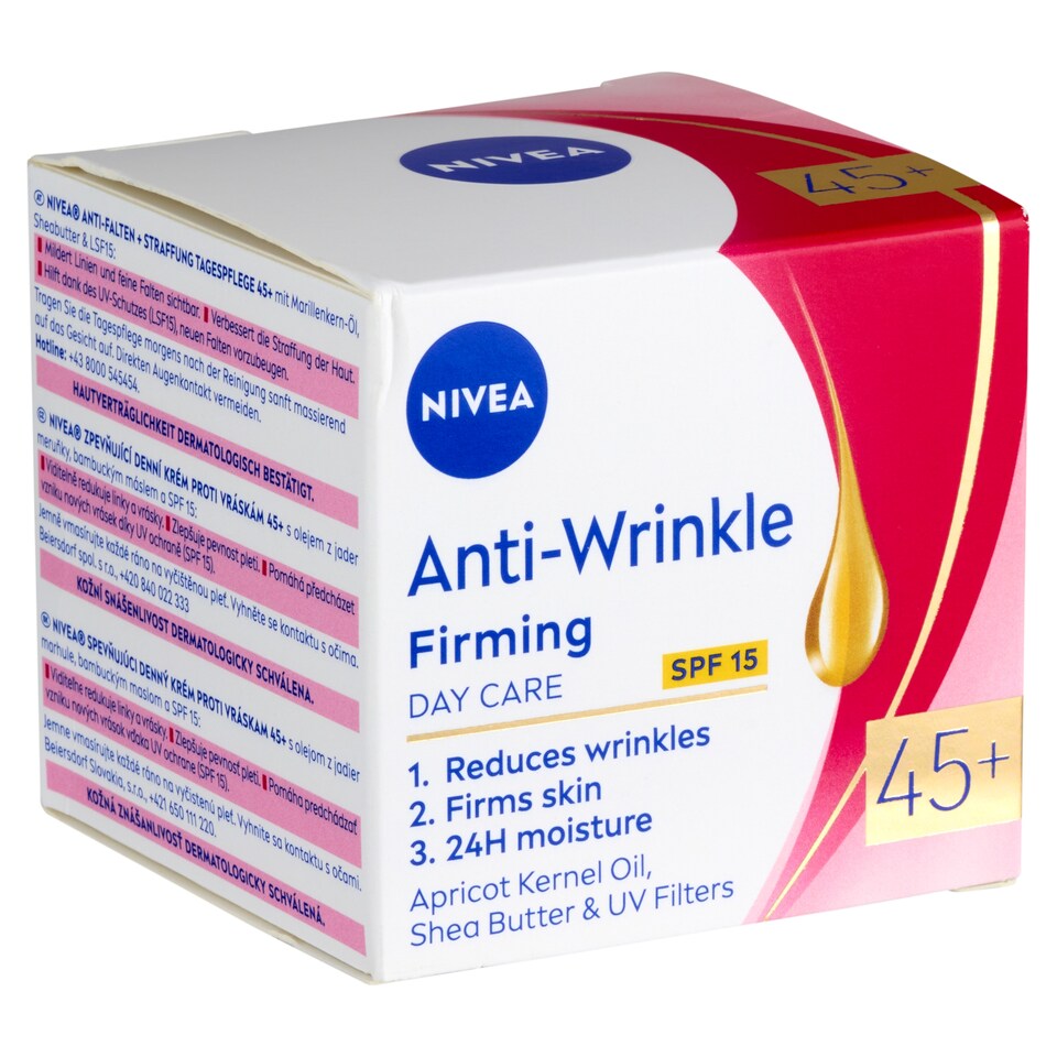 NIVEA Anti-Wrinkle Firming nappali arckrém 45+ SPF15 50 ml  1. kép