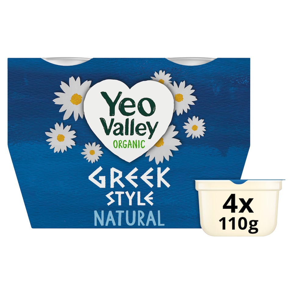 Yeo Valley Organic Greek Style Natural Yogurt 4X110g