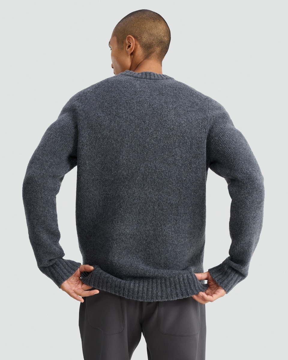 image 1 of F&F Knitted Crew Neck Jumper with Wool in Grey