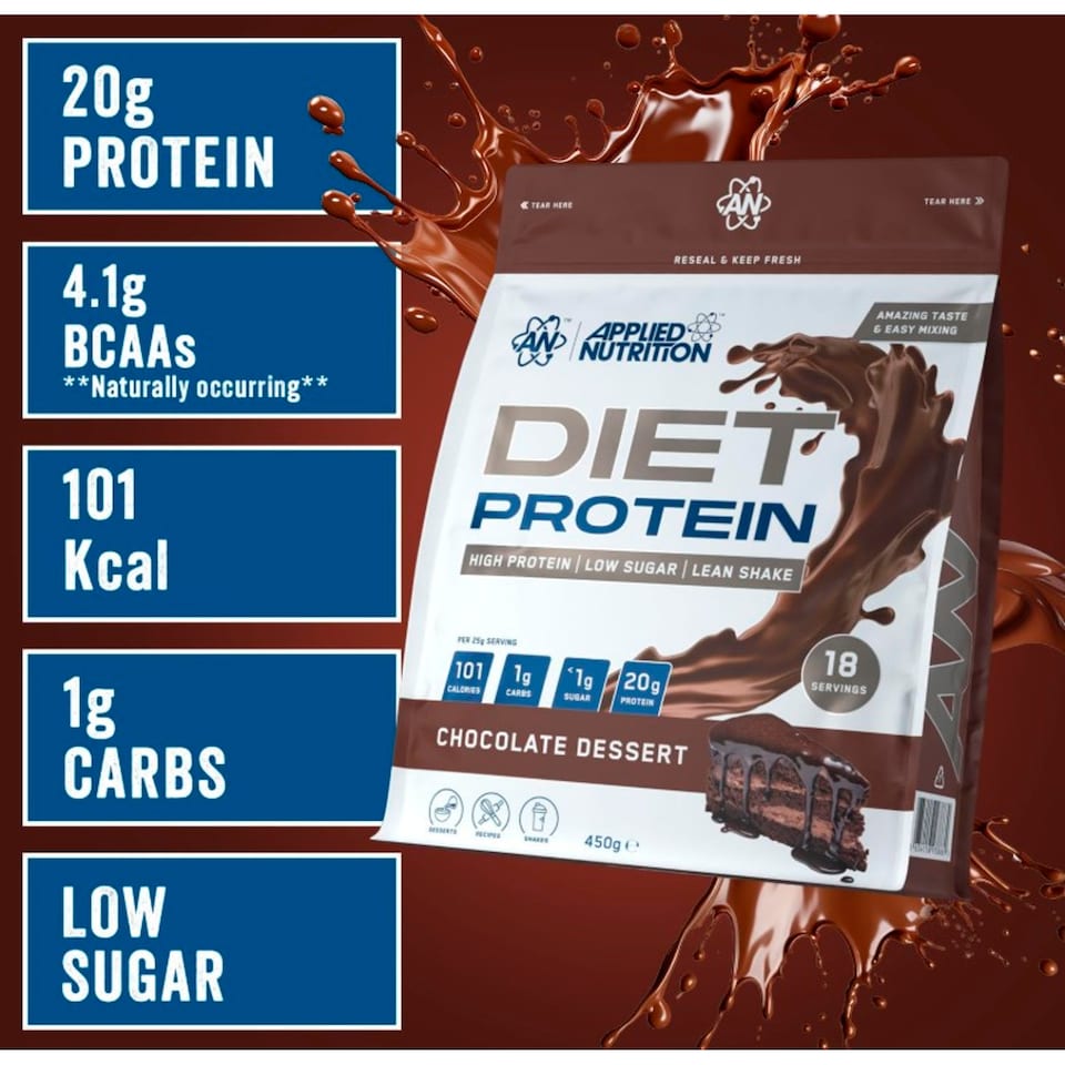 image 1 of Applied Nutrition Diet Protein Powder Chocolate Dessert 450g