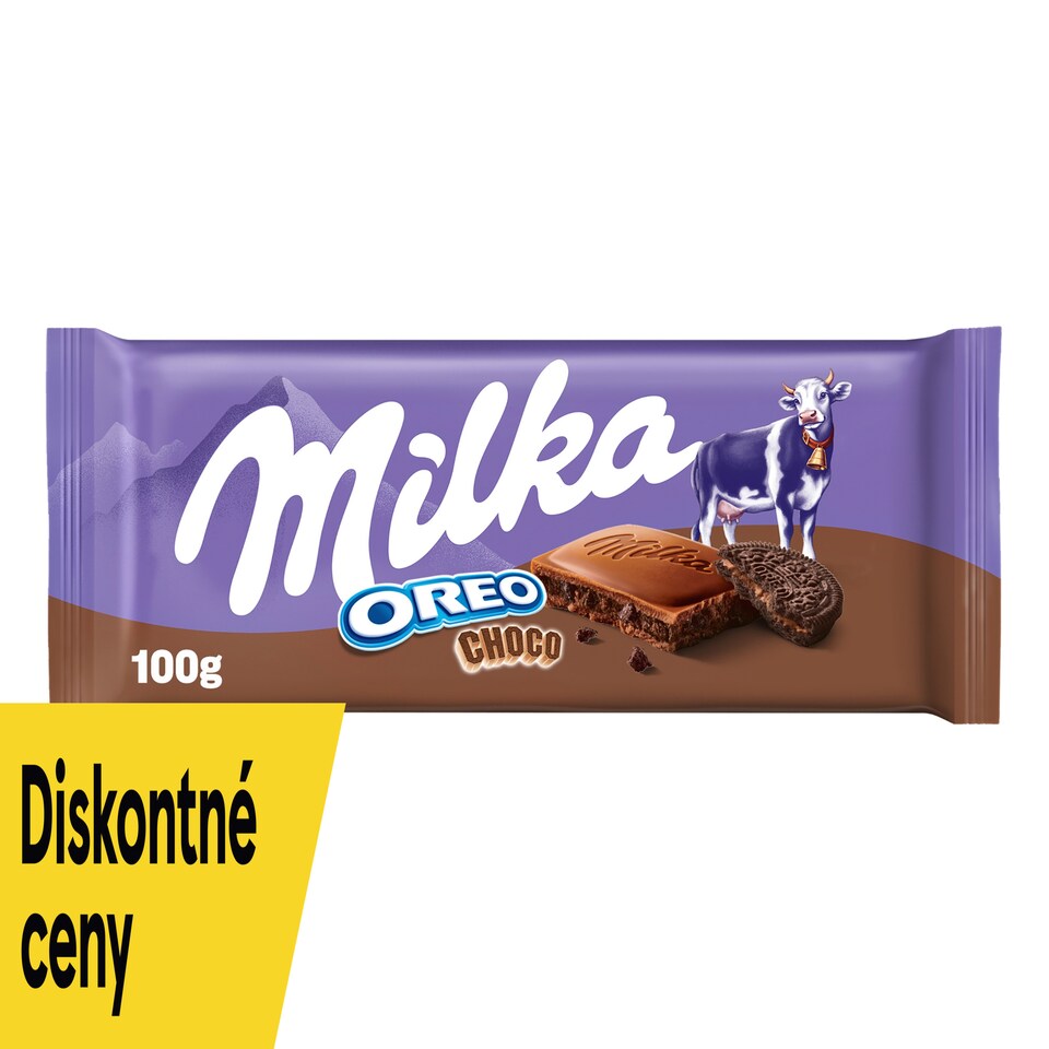 obrázok 1 z Milka Oreo Choco mliečna čokoláda z alpského mlieka s kakaovými sušienkami a kakaovou náplňou 100 g