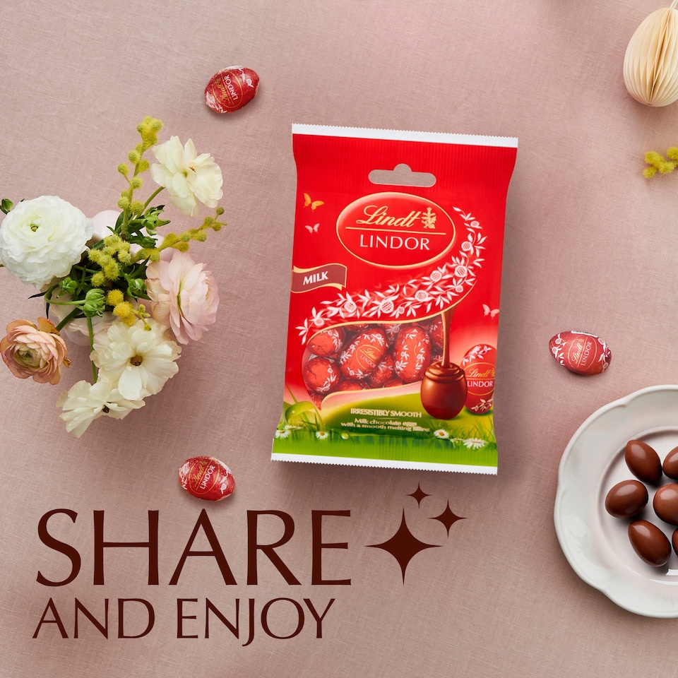 image 1 of Lindt Lindor Milk Chocolate Eggs 80G