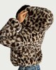 image 3 of F&F Girls Faux Fur Leopard Print Jacket in Multi Brown