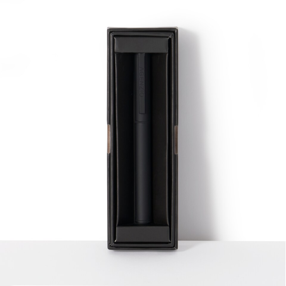 image 1 of Paperchase Agenzio Soft Touch Black Metal Pen