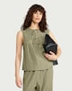 image 1 of F&F Textured Tie Front Co-ord Top in Green