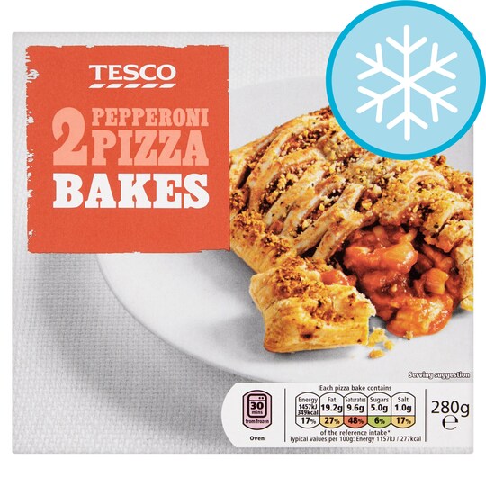 Tesco 2 Pepperoni Pizza Bakes 280g Tesco Groceries