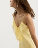 image 1 of F&F V Neck Ruffle Front Strappy Midi Dress in Yellow