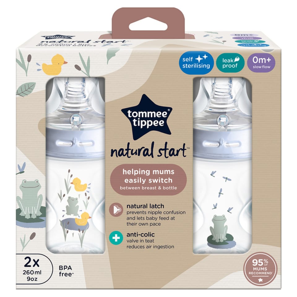 image 1 of Tommee Tippee Closer To Nature Decorative Bottles 260Ml X2