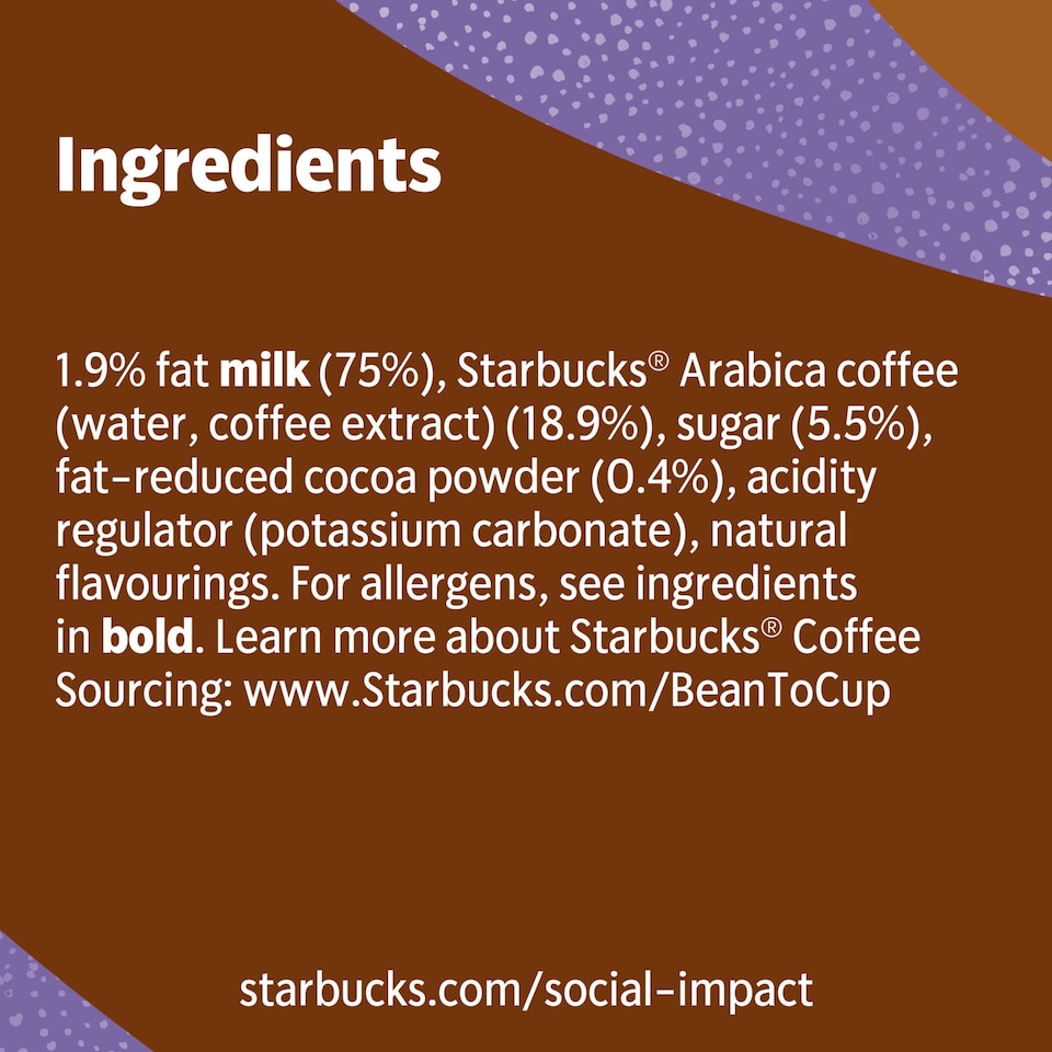 image 1 of Starbucks Frappuccino Mocha Chocolate Flavoured Milk Iced Coffee 250ml
