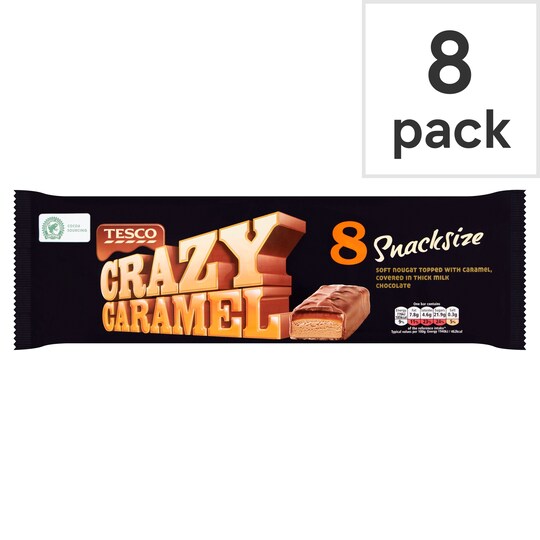 TESCO CRAZY CARAMEL CHOC BARS 8 X40G Tesco Groceries