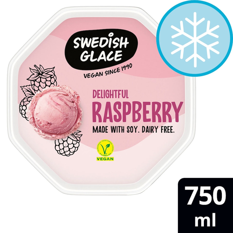 image 1 of Swedish Glace Raspberry Non Dairy Vegan Ice Cream Tub 750ml