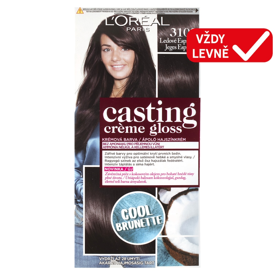 L'Oréal Paris Casting Creme Gloss Semi-Permanent Color 3102 Cool Dark Brown 48 +72 +60 ml
