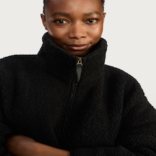 F&F Fleece Zip Up Pyjama Jacket in Black