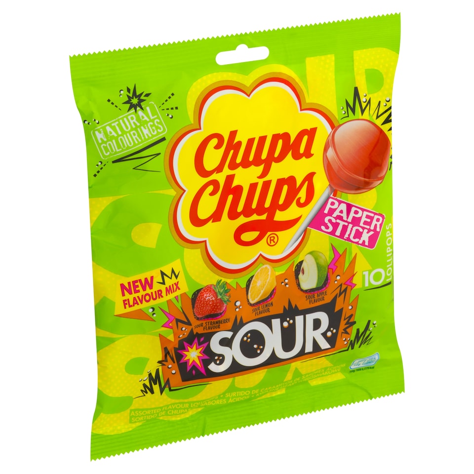 image 1 of Chupa Chups Drops Mix with Strawberry, Apple and Lemon Flavors 10 pcs 120 g