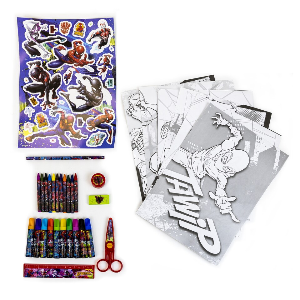 image 1 of Spiderman Colouring Set
