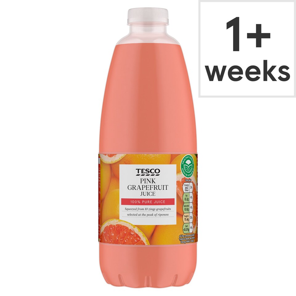 Tesco 100 Pure Squeezed Pink Grapefruit Juice 1 Litre Tesco Groceries